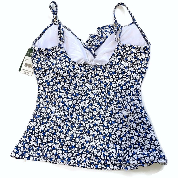 LAST ONE--Lauren Ralph Lauren Ditsy Floral Tankini Top - Picture 3 of 8